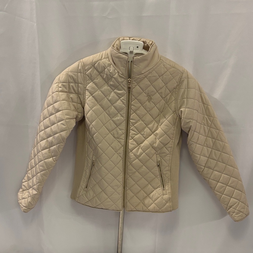 U.S. Polo Assn. Kids Quilted Tan Puffer Jacket